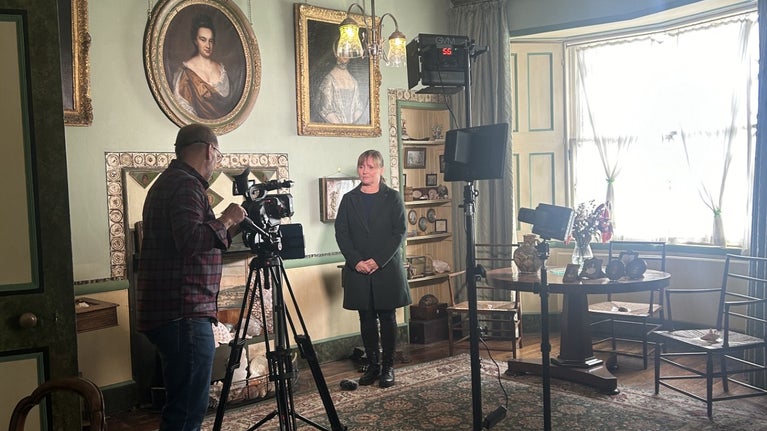 Filming the accessible videos at A la Ronde